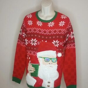 Holiday Time Red Santa Crewneck Ugly Sweater M (38/40)